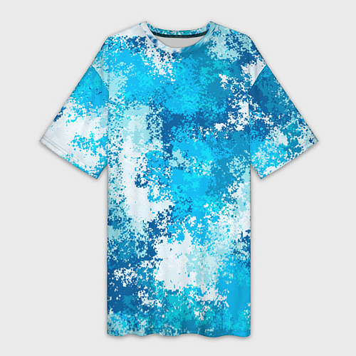 Женская длинная футболка Спортивный камуфляж Пикси - Лагуна / 3D-принт – фото 1