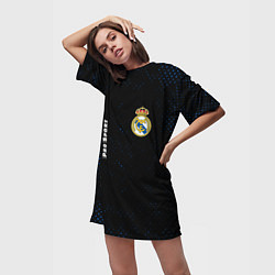 Футболка женская длинная REAL MADRID Pro Sport Потертости, цвет: 3D-принт — фото 2