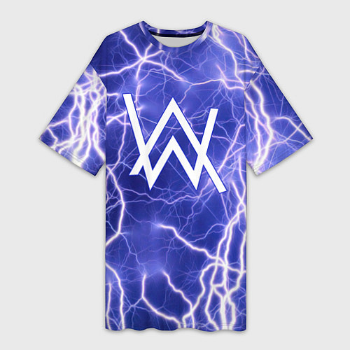 Женская длинная футболка Alan Walker молнии / 3D-принт – фото 1