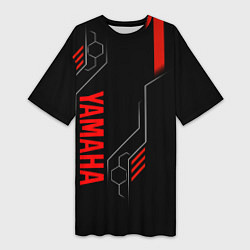 Женская длинная футболка YAMAHA - ТЕХНОЛОГИИ КРАСНЫЙ