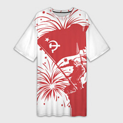 Женская длинная футболка Знамя Победы - Рейхстаг
