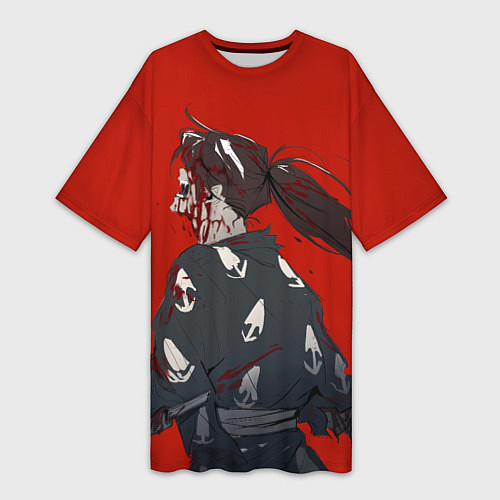Женская длинная футболка Кричащий Хяккимару / 3D-принт – фото 1