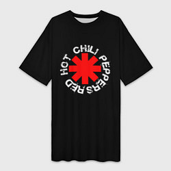 Футболка женская длинная Red Hot Chili Peppers Rough Logo, цвет: 3D-принт