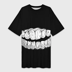 Женская длинная футболка Зубы Каонаси