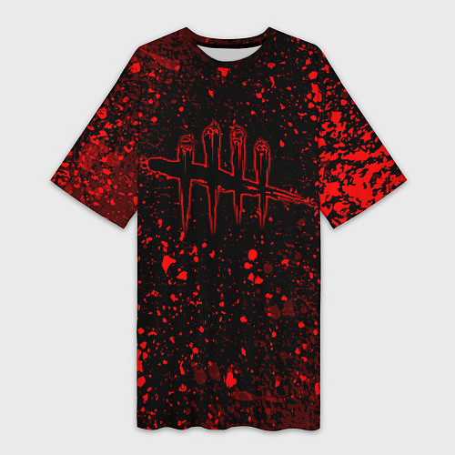 Женская длинная футболка Dead by daylight брызги / 3D-принт – фото 1