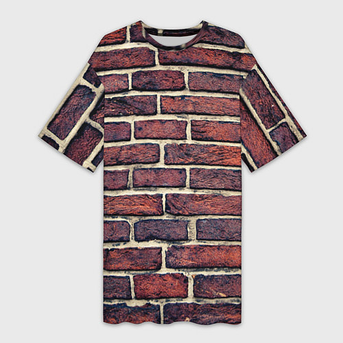 Женская длинная футболка Brick Wall / 3D-принт – фото 1