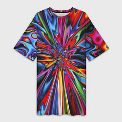 Женская длинная футболка Color pattern Impressionism