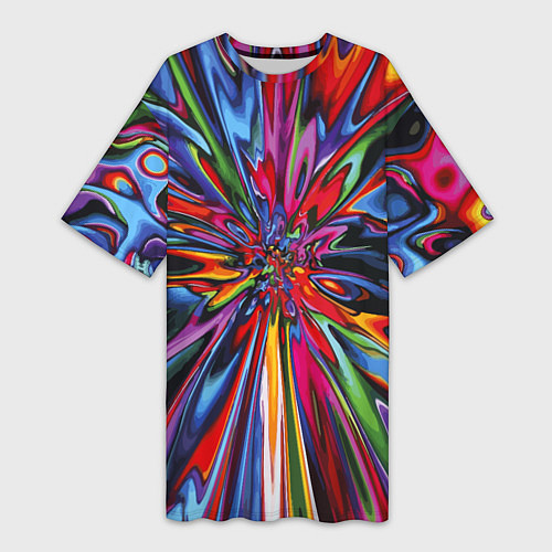 Женская длинная футболка Color pattern Impressionism / 3D-принт – фото 1