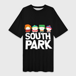 Женская длинная футболка Южный парк мультфильм - персонажи