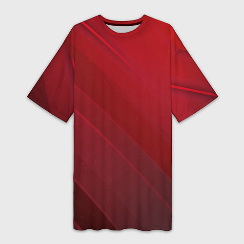 Женская длинная футболка Полосы На красном Фоне / 3D-принт – фото 1