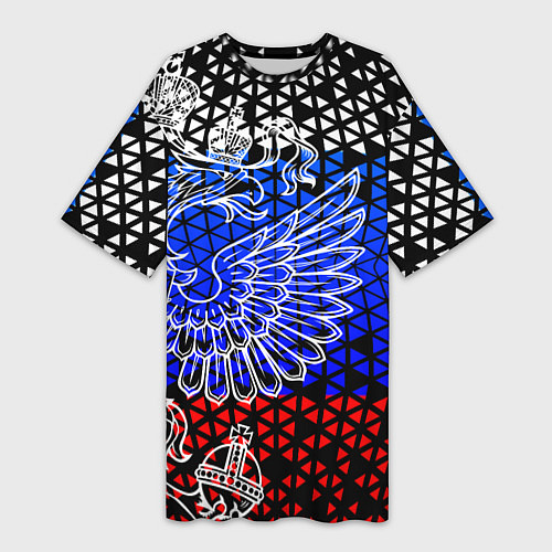 Женская длинная футболка Флаг russia / 3D-принт – фото 1