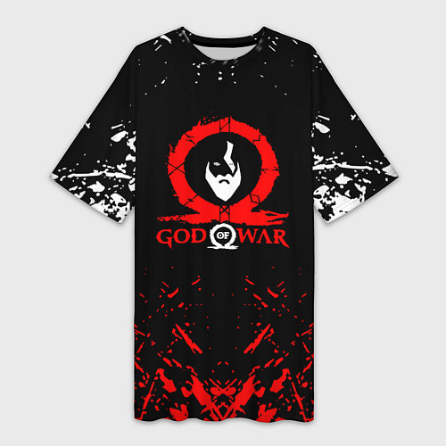 Женская длинная футболка God of War Ragnarok герой лого / 3D-принт – фото 1
