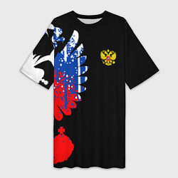 Футболка женская длинная Герб russia, цвет: 3D-принт