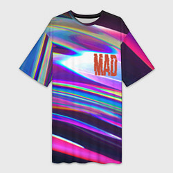 Футболка женская длинная Neon pattern Mad, цвет: 3D-принт