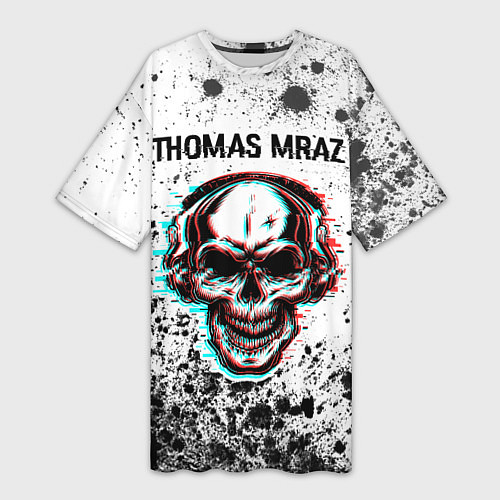 Женская длинная футболка Thomas Mraz - ЧЕРЕП - Краска / 3D-принт – фото 1