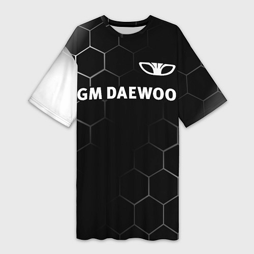 Женская длинная футболка DAEWOO Соты / 3D-принт – фото 1