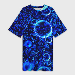 Женская длинная футболка Пузыри воздуха в воде Pattern