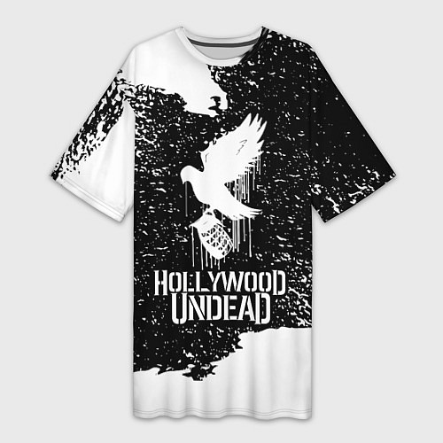 Женская длинная футболка Hollywood Undead - CHAOS Out Now / 3D-принт – фото 1