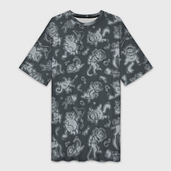 Женская длинная футболка Морские Котики: Черный