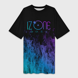 Женская длинная футболка Izone neon огонь