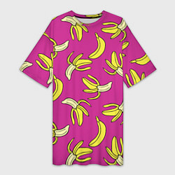 Женская длинная футболка Banana pattern Summer Color