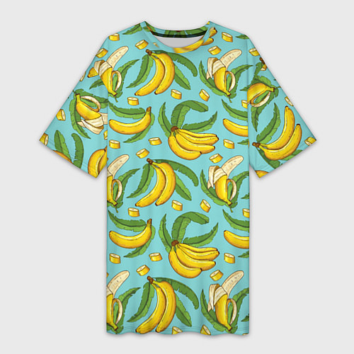 Женская длинная футболка Banana pattern Summer Fashion 2022 / 3D-принт – фото 1