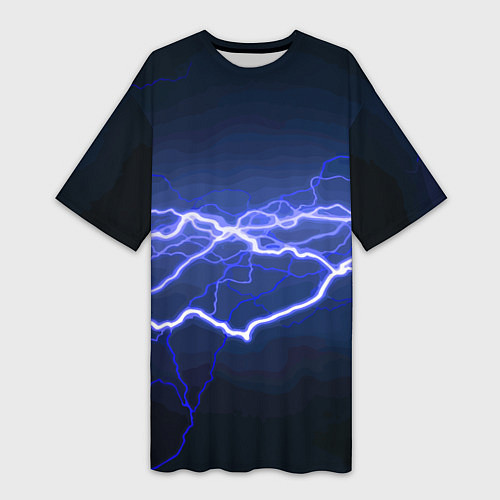 Женская длинная футболка Lightning Fashion 2025 Neon / 3D-принт – фото 1