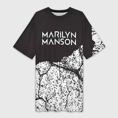 Женская длинная футболка Marilyn manson / 3D-принт – фото 1