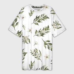 Женская длинная футболка Цветы Цитрусовых