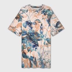 Женская длинная футболка Цветы Воздушный Букет