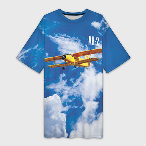 Женская длинная футболка Гражданский самолет Ан-2 / 3D-принт – фото 1
