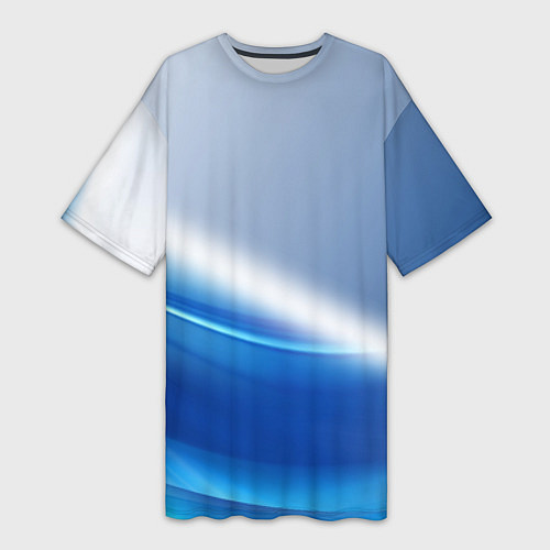 Женская длинная футболка Цифровая волна / 3D-принт – фото 1