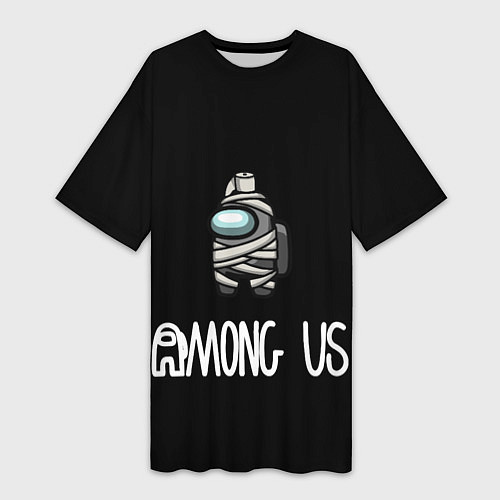 Женская длинная футболка AMONG US ТУАЛЕТНАЯ БУМАГА / 3D-принт – фото 1