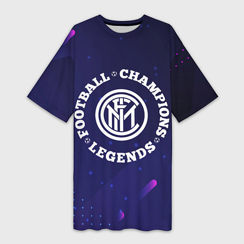 Женская длинная футболка Inter Легенды Чемпионы / 3D-принт – фото 1