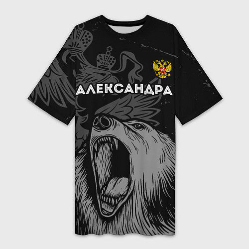 Женская длинная футболка Александра Россия Медведь / 3D-принт – фото 1