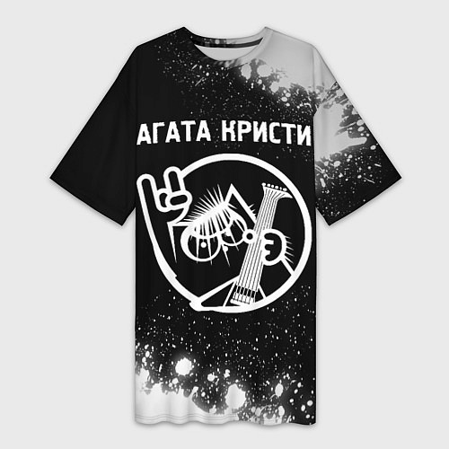 Женская длинная футболка Агата Кристи КОТ Краска / 3D-принт – фото 1