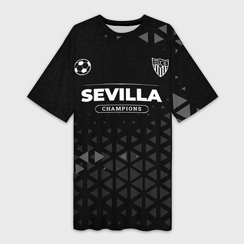 Женская длинная футболка Sevilla Форма Champions / 3D-принт – фото 1