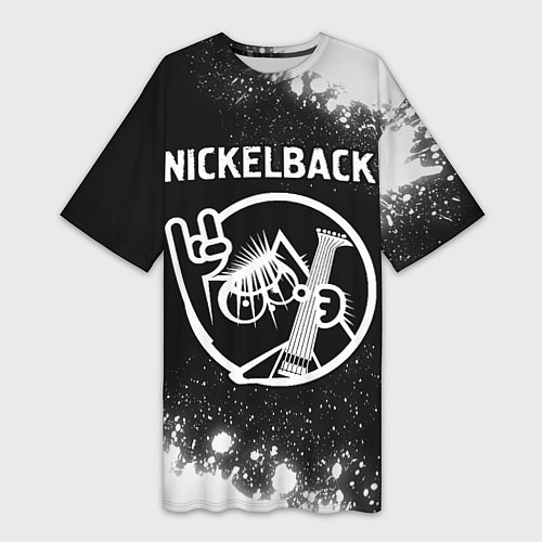 Женская длинная футболка Nickelback КОТ Брызги / 3D-принт – фото 1