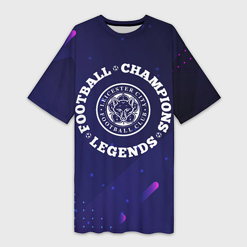 Женская длинная футболка Leicester City Легенды Чемпионы / 3D-принт – фото 1