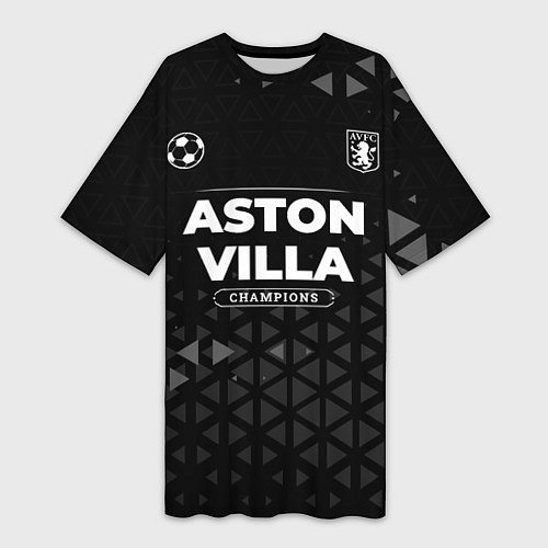 Женская длинная футболка Aston Villa Форма Champions / 3D-принт – фото 1