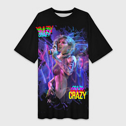 Женская длинная футболка Crazy Neon girl