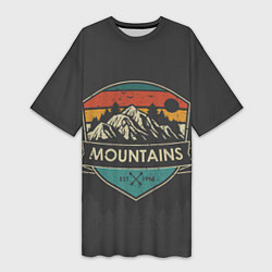 Женская длинная футболка Горы Mountains