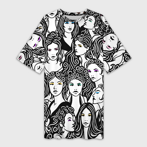 Женская длинная футболка 26 девушек / 3D-принт – фото 1