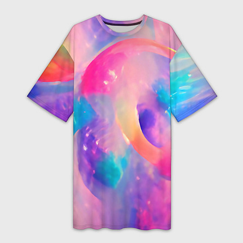 Женская длинная футболка Многообразие красок / 3D-принт – фото 1