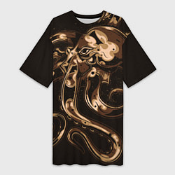 Женская длинная футболка Мощный осьминог
