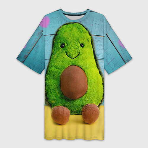 Женская длинная футболка Avocado print / 3D-принт – фото 1