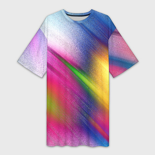 Женская длинная футболка Абстрактный разноцветный текстурированный фон / 3D-принт – фото 1