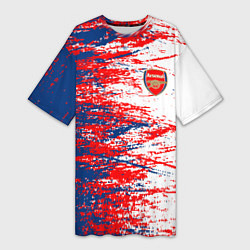 Футболка женская длинная Arsenal fc арсенал фк texture, цвет: 3D-принт