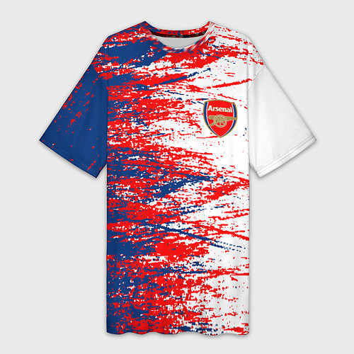 Женская длинная футболка Arsenal fc арсенал фк texture / 3D-принт – фото 1