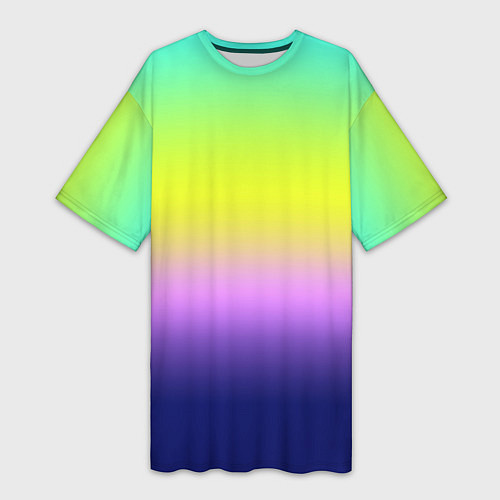 Женская длинная футболка Разноцветный размытый фон градиент / 3D-принт – фото 1